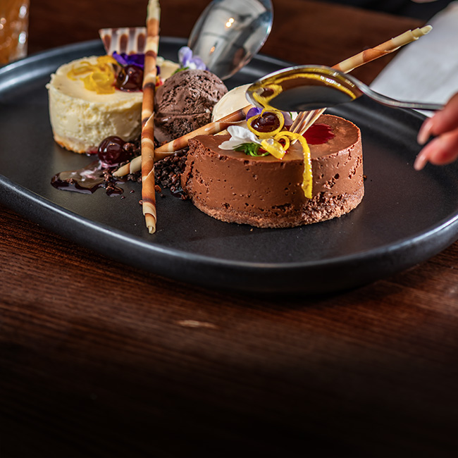 Dessert menu at The Saxon Mill