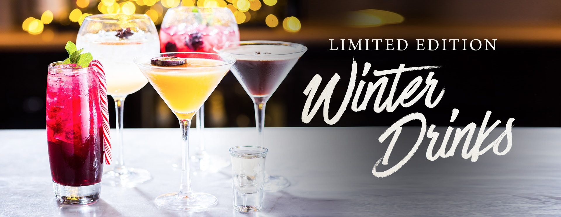Winter cocktails and long drinks at The Saxon Mill